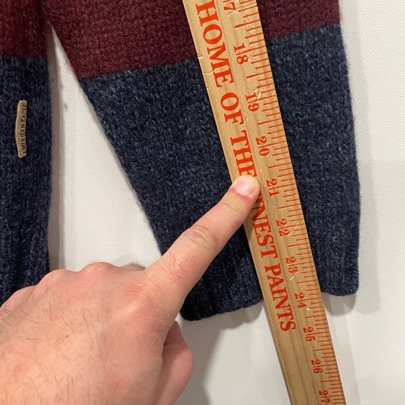 American Eagle Outfitters Mens Striped Lambswool Sweater Size L Vintage - Picture 4 of 8